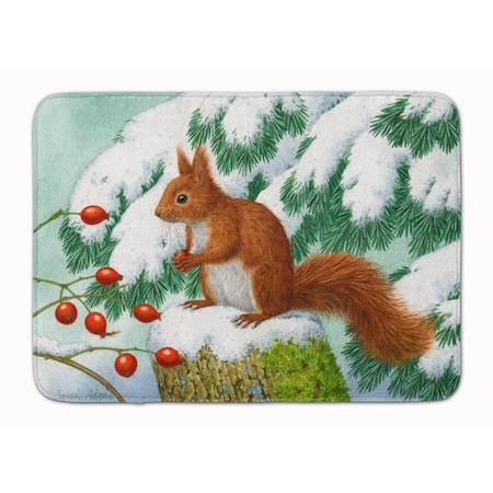 Carolines Treasures Winter Red Squirrel Machine Washable Memory Foam Mat ASA2172RUG